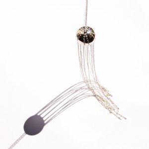 Jellyfish in 18k. White gold with 78 x 0.005ct diamonds in an 84cm long chain 65,000 kr.