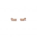 Branch Earrings “3” With diamonds, 18 karat gold